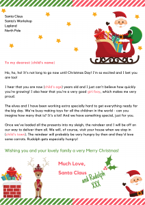 personalised letter from santa